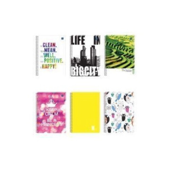 A4 füzetek, Interdruk, 100 oldal, vegyes minták, 5 darabos készlet, 299x236mm