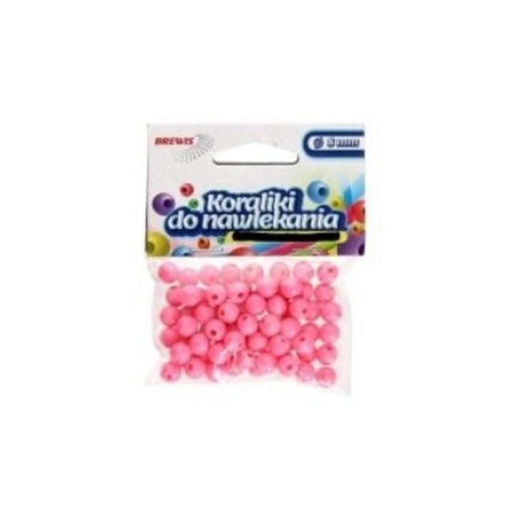 Margele roz, BREWIS, cu snur, 8mm, set, 119x83mm