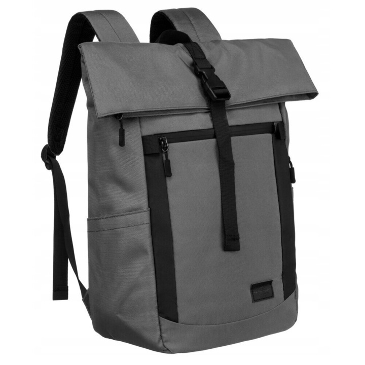 Rucsac sport Peterson, gri, capacitate mare, pentru laptop 15,6 inch, rezistent la apa
