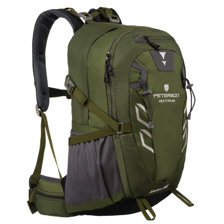 Rucsac turistic Peterson, Poliester, Adventure, 40L, Verde