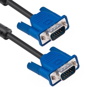 Cablu VGA Detech, 1.8m, dublu ecranat, bobine antiparaziti Cablu VGA Detech, 1.8m, dublu ecranat, bobine antiparaziti
