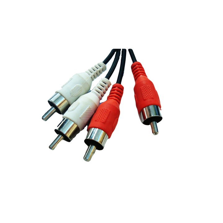 Kábel 2x2 RCA, 1,5 m, fekete
