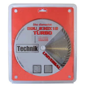 Disc diamantat pentru taieri universale Technik DDU_230X12TURBO Disc diamantat pentru taieri universale Technik DDU_230X12TURBO