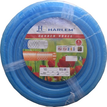 Furtun de gradina siliconat ramforsat cu insertie textila Harlem®, 3/4,19 mm,rola 50 metri, Albastru Furtun de gradina siliconat ramforsat cu insertie textila Harlem®, 3/4,19 mm,rola 50 metri, Albastru