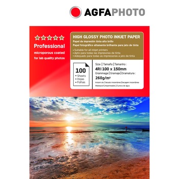 Hartie RC (resin coated) 10x15 (4R) AGFA PHOTO high glossy professional greutate 260g/m - pachet 100 coli Hartie RC (resin coated) 10x15 (4R) AGFA PHOTO high glossy professional greutate 260g/m - pachet 100 coli
