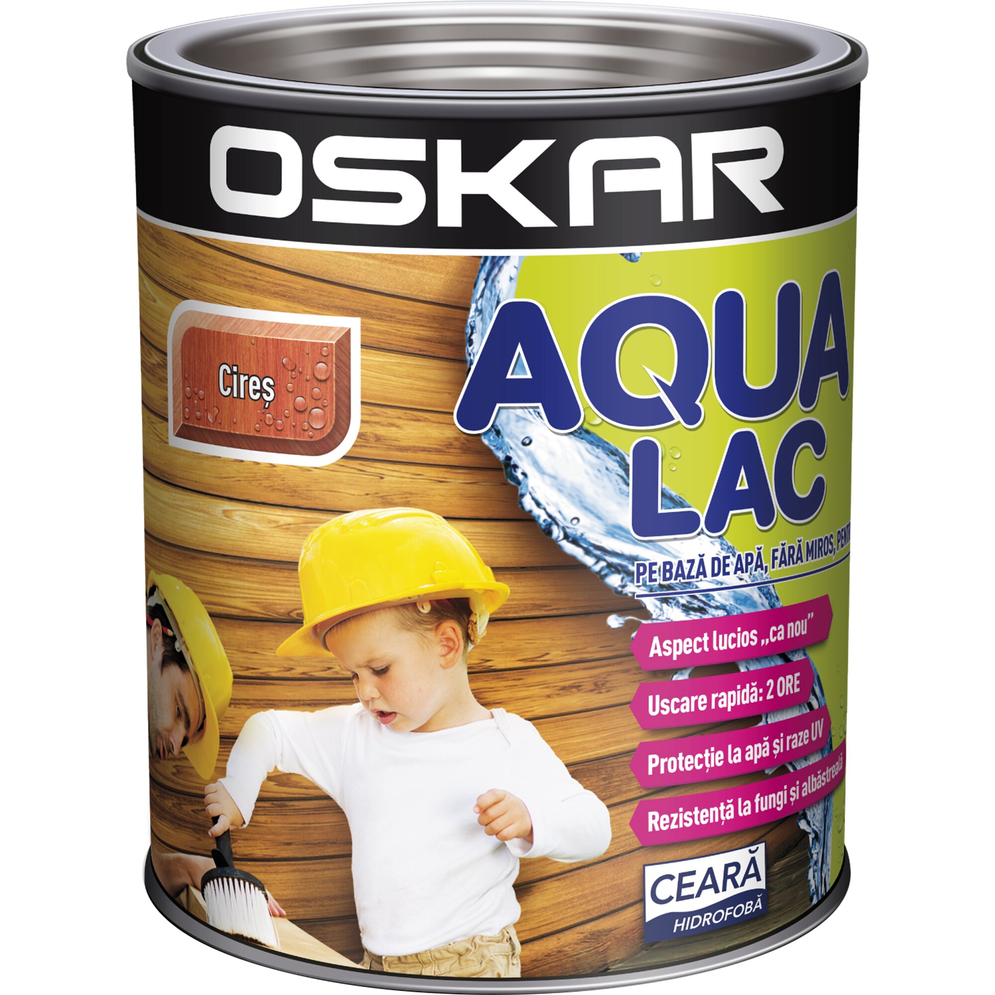 Lac pentru lemn Oskar Aqua, Cires, 0.75 L