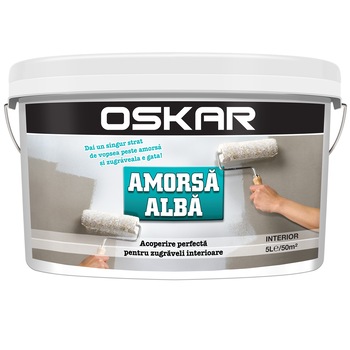 Amorsa de perete Oskar alba, 5 L Amorsa de perete Oskar alba, 5 L