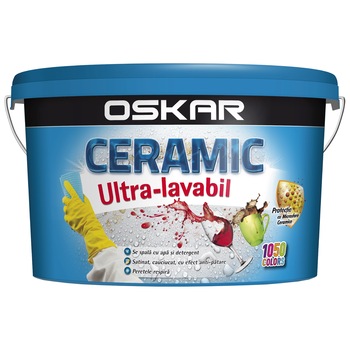 Vopsea Ultra-lavabila de interior/exterior Oskar Ceramic, Alba, 8.5 L Vopsea Ultra-lavabila de interior/exterior Oskar Ceramic, Alba, 8.5 L