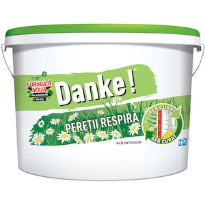 Vopsea lavabila de interior Danke Peretii Respira, Alba, 8.5 L