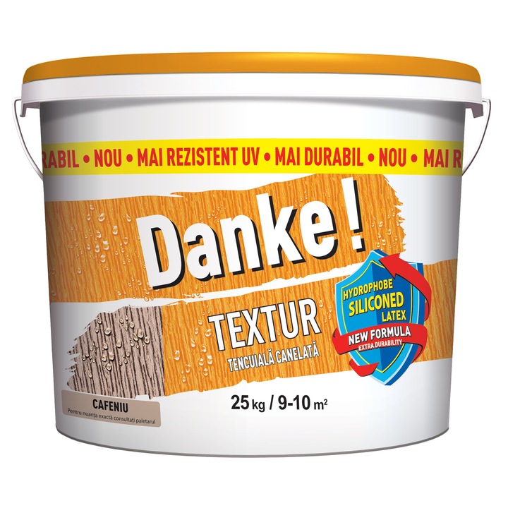 Tencuiala structurata Danke Textur, Cafeniu, 25 kg