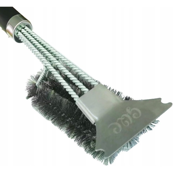 Perie de curatare gratar Luka, 46,5 cm, constructie 3 in 1, inox, maner ergonomic