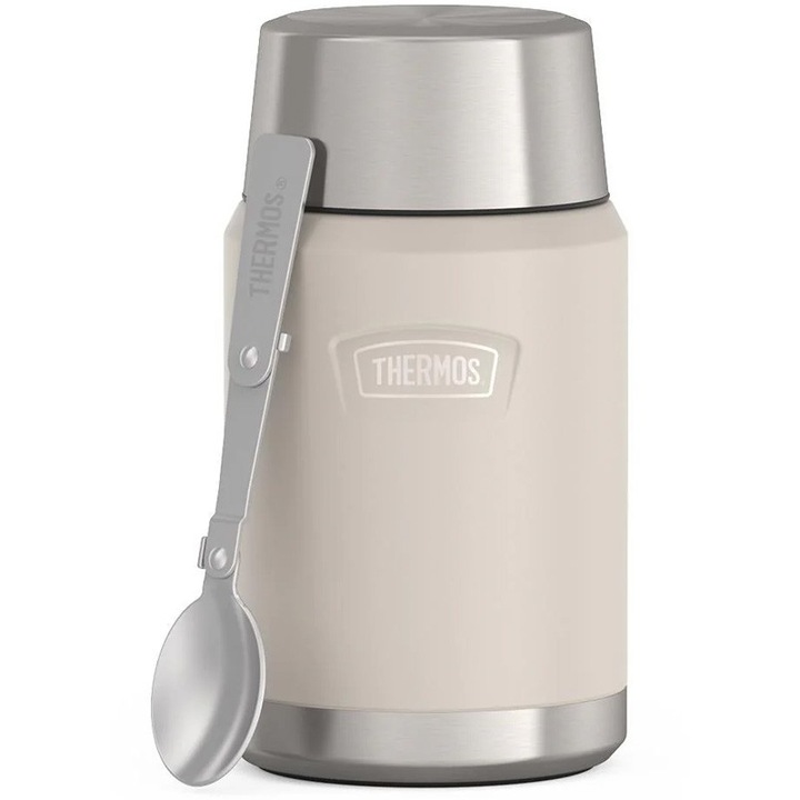 Termos alimente, Thermos, inox, cu lingura, 710 ml, bej/argintiu
