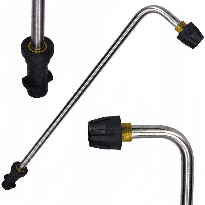 Lanca cu duza 90° Rosfix pentru aparate de spalat cu presiune, M18, 160 bar, 15 l/min, compatibila cu Karcher K2-K7