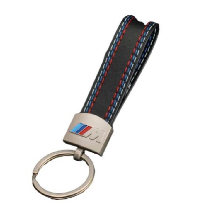 Ключодържател Bmw M Sport от естествена кожа, OEM M Power Metal