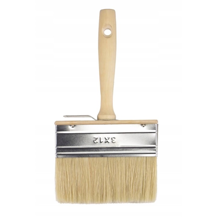 Pensula pentru grund lipici si vopsire, Rosfix, utilizare universala, maner din lemn, latime 110mm, bej