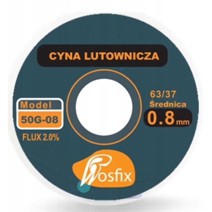 Bobina de lipit Rosfix Sn63Pb37 0.8mm 50g 2%