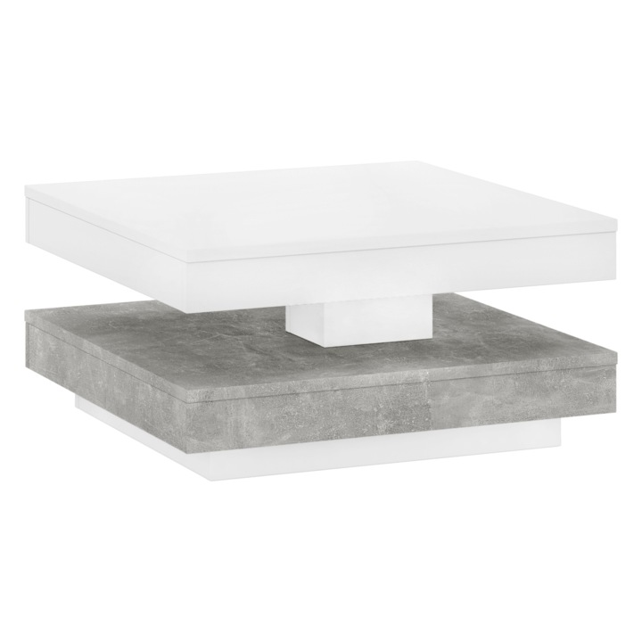 Masuta de cafea HDF alb gri Mandy 70x70x34 cm