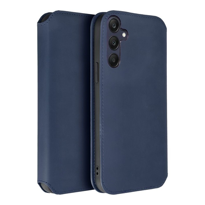 Tok Samsung Galaxy A35 5G-höz, Daden könyv típus, kettős zseb, kártyatartó, állvány funkció és mágneses záródás, fokozott védelem, sötétkék