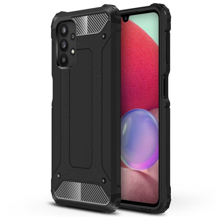 Калъф Defender G-Armor, съвместим със Samsung Galaxy A32 5G, 360 Hybrid Protection, PC и TPU, черен