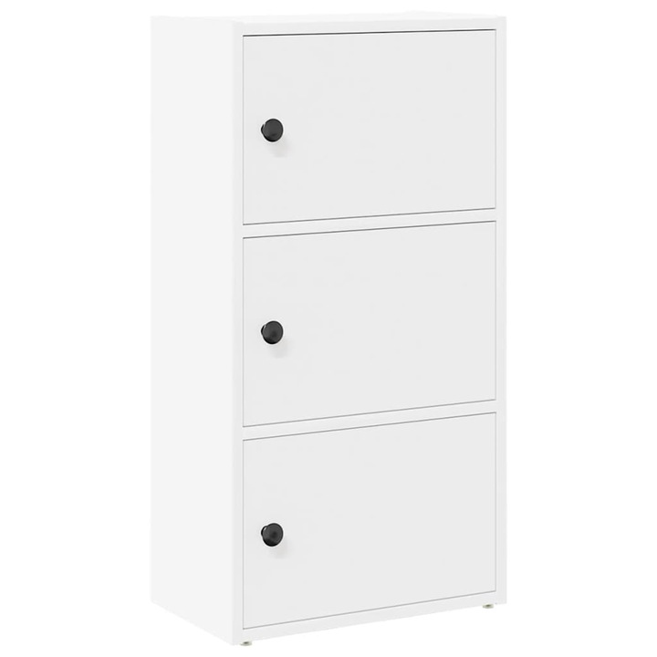 Biblioteca vidaXL, alb, 40x24x77 cm, lemn prelucrat, 10.25 kg