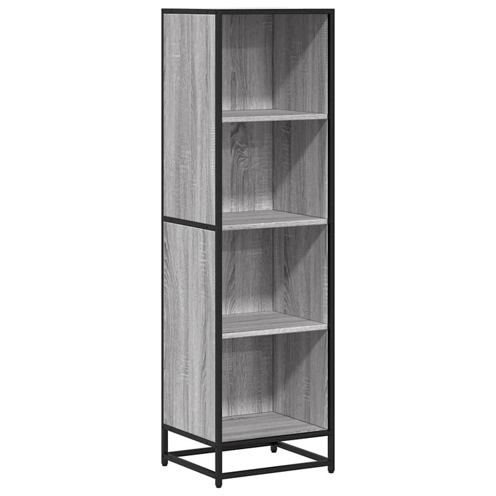Biblioteca vidaXL, gri sonoma, 40x35x139 cm, lemn prelucrat, 23 kg