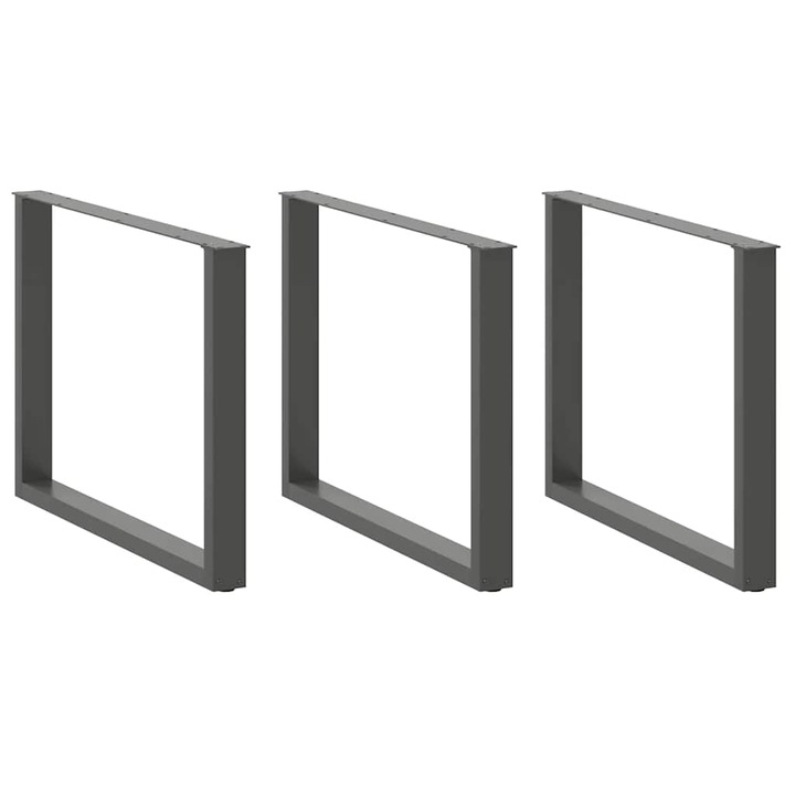 Set picioare de masa in forma de U vidaXL, 3 buc., antracit, 100x(72-73) cm, otel 4013214