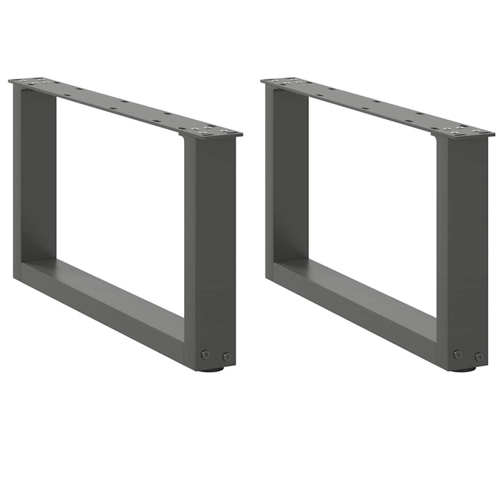 Крака за масичка за кафе vidaXL, U-образни, 2 бр., антрацит, 60x(30-31) см, стомана 4013142
