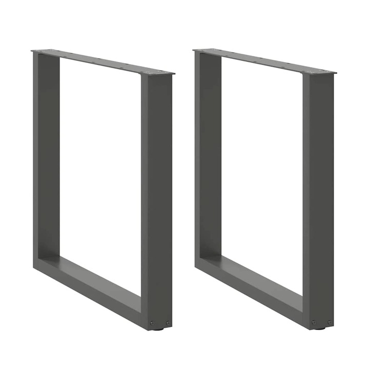 Крака за трапезна маса vidaXL, U-образни, 2 бр., антрацит, 90x(72-73) см, стомана 4013194