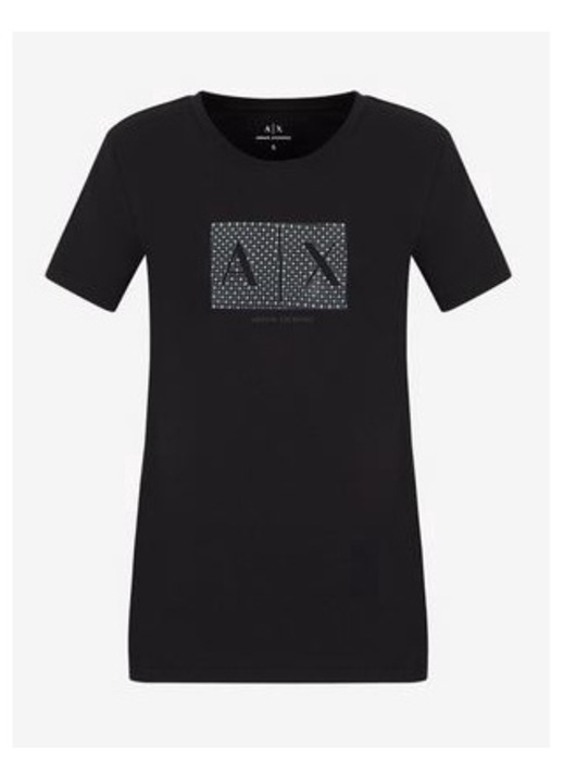 Női póló, Armani Exchange, fekete, 100% pamut, XS INTL