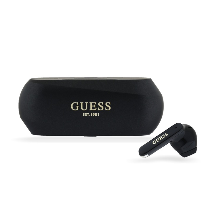 Безжични слушалки GUESS GUTWSC2MCDSK Elongated Metallic ANC/ENC TWS, черни