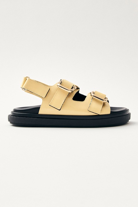 ALOHAS, Harper tépőzáras bőrszandál, Bézs