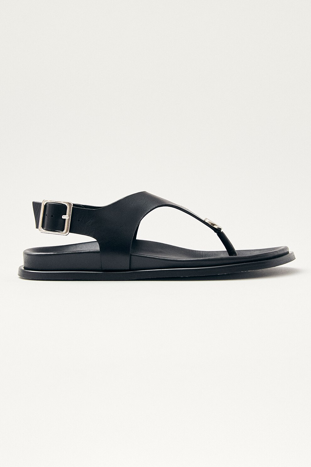 ALOHAS, Sandale de piele Harbor, Negru, 38