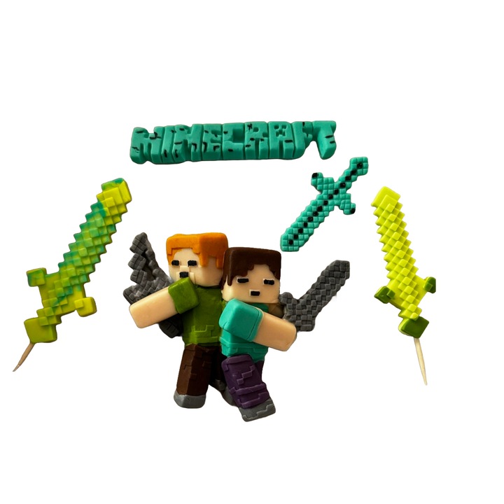 5 db ehető cukorpaszta dekorációból álló készlet, Minecraft