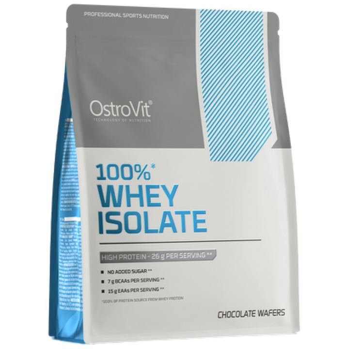 Хранителна добавка OstroVit Whey Protein Isolate, Шоколадови вафли, 300 грама