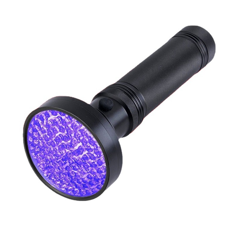 UV lámpa, 100 ultraibolya LED állati vizelet és foltok észlelésére - Fekete