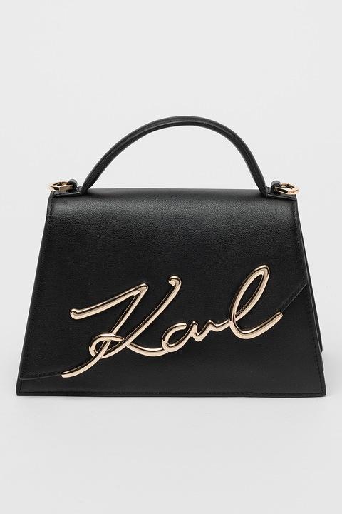 Karl Lagerfeld, кожена чанта Signature 2, черна
