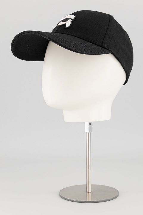Karl Lagerfeld, Sapca cu aplicatie logo Ikon, Negru, Bej, Alb optic