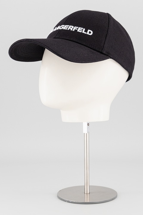 Karl Lagerfeld, Sapca ajustabila cu logo Essential, Negru, Alb optic