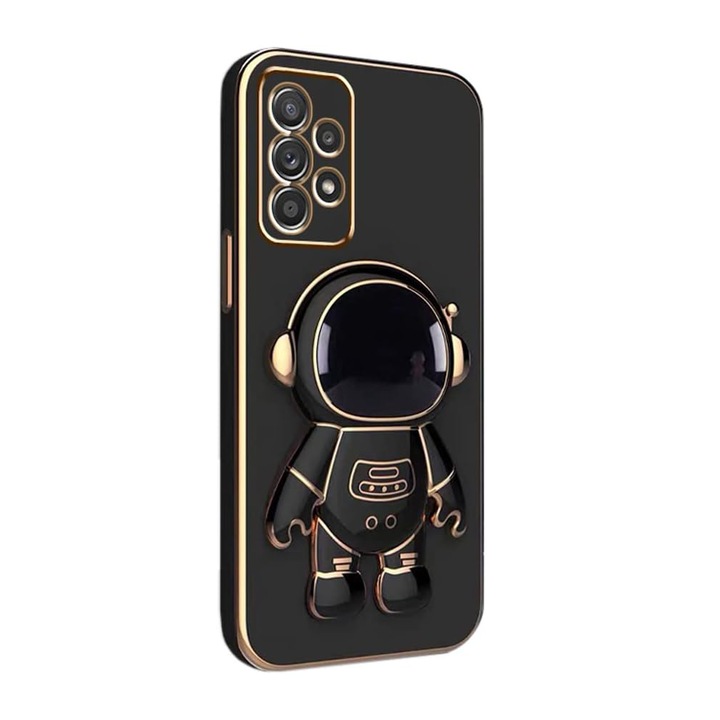 Калъф за телефон, стойка астронавт, акрил, за Samsung Galaxy S23, черен