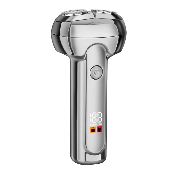 Aparat de ras electric portabil, Yulinland®, Accesorii Diverse, Rezistent la Apa IP66, Afisaj LCD, incarcare USB, Pentru Par, Barba, Corp, Pentru calatorii, Portabil, Intretinere Usoara, Multifunctional, Negru