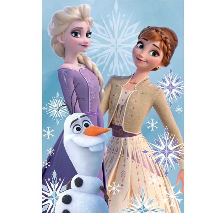 Patura de lana Disney Frozen 100x150 cm (Olaf si surori)