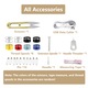 Mini Masina de cusut portabila, manuala, practica, Cu accesorii, Usor de Utilizat, pentru bebelusi, genti de cumparaturi, perdele, sorturi sau portofele, cablu USB, Plastic/Metal, Roz