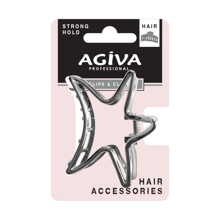 Clama par Agiva Professional Star, 7 cm, Argintiu