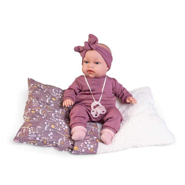 Baba Toneta interaktív baba, 34cm, lila, készlet tartozékokkal