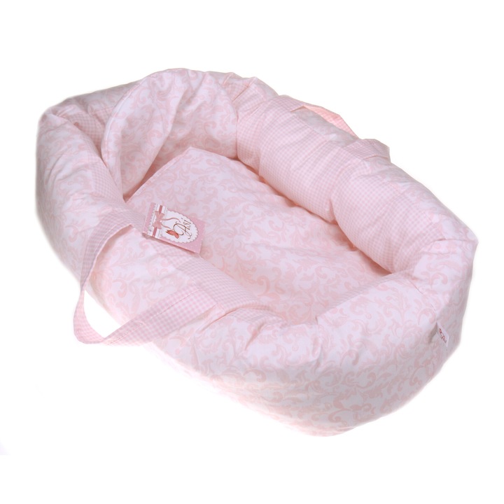 Babaágy, Asi, rózsaszín, 36cm