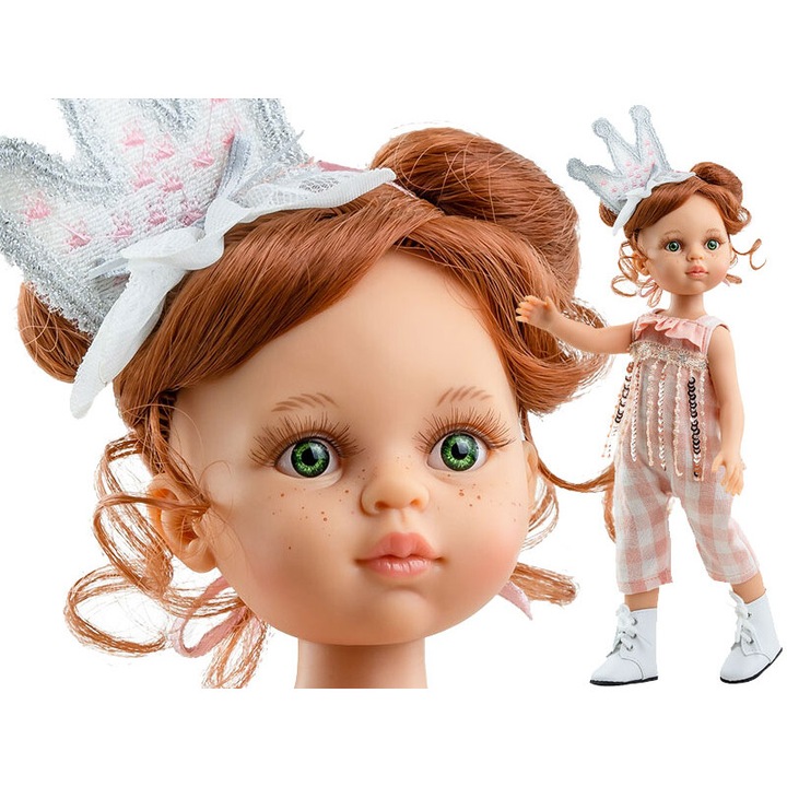 Paola Reina Cristi baba 32 cm, bakelit, ruhakészlet, ecset, elegáns doboz