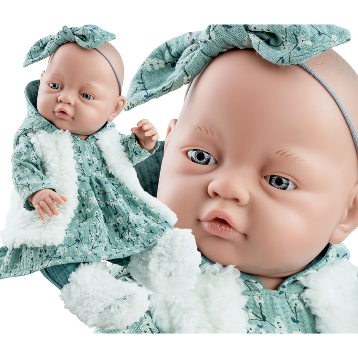 Paola Reina spanyol baba Bebita 05193, 45cm, ruha szett, ujjatlan, nadrág, fejpánt, zokni