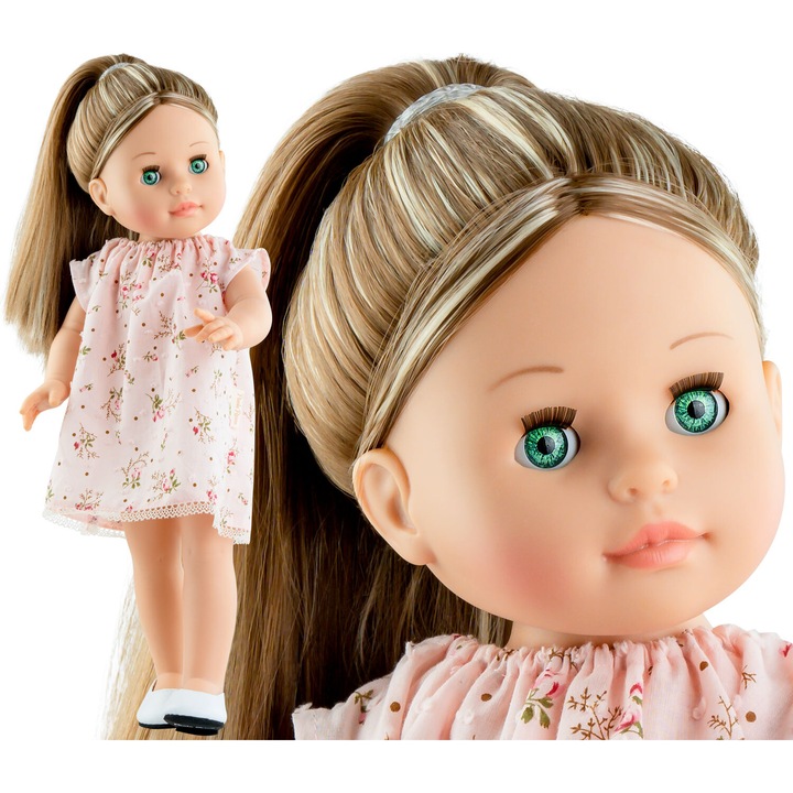 Paola Reina Amor baba 42 cm, szett ruha, bugyi, cipő, fésű, bakelit