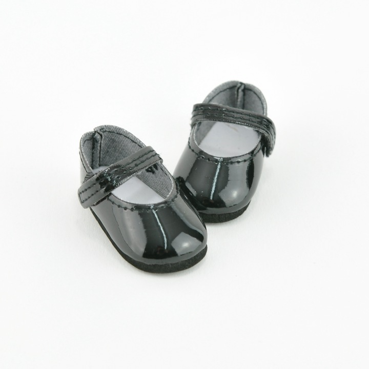 Черни лачени балеринки за кукли Paola Reina, Amigas, 32см