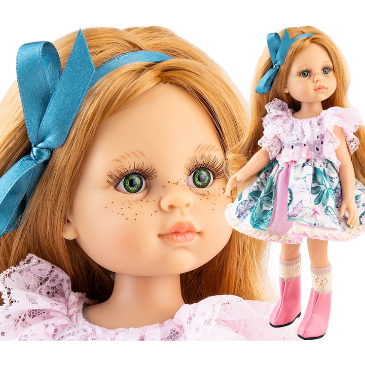 Комплект кукла Paola Reina, Amigas, 32см Noelia, винил, с рокля, панделка, бикини, чорапи, обувки, четка с огледало